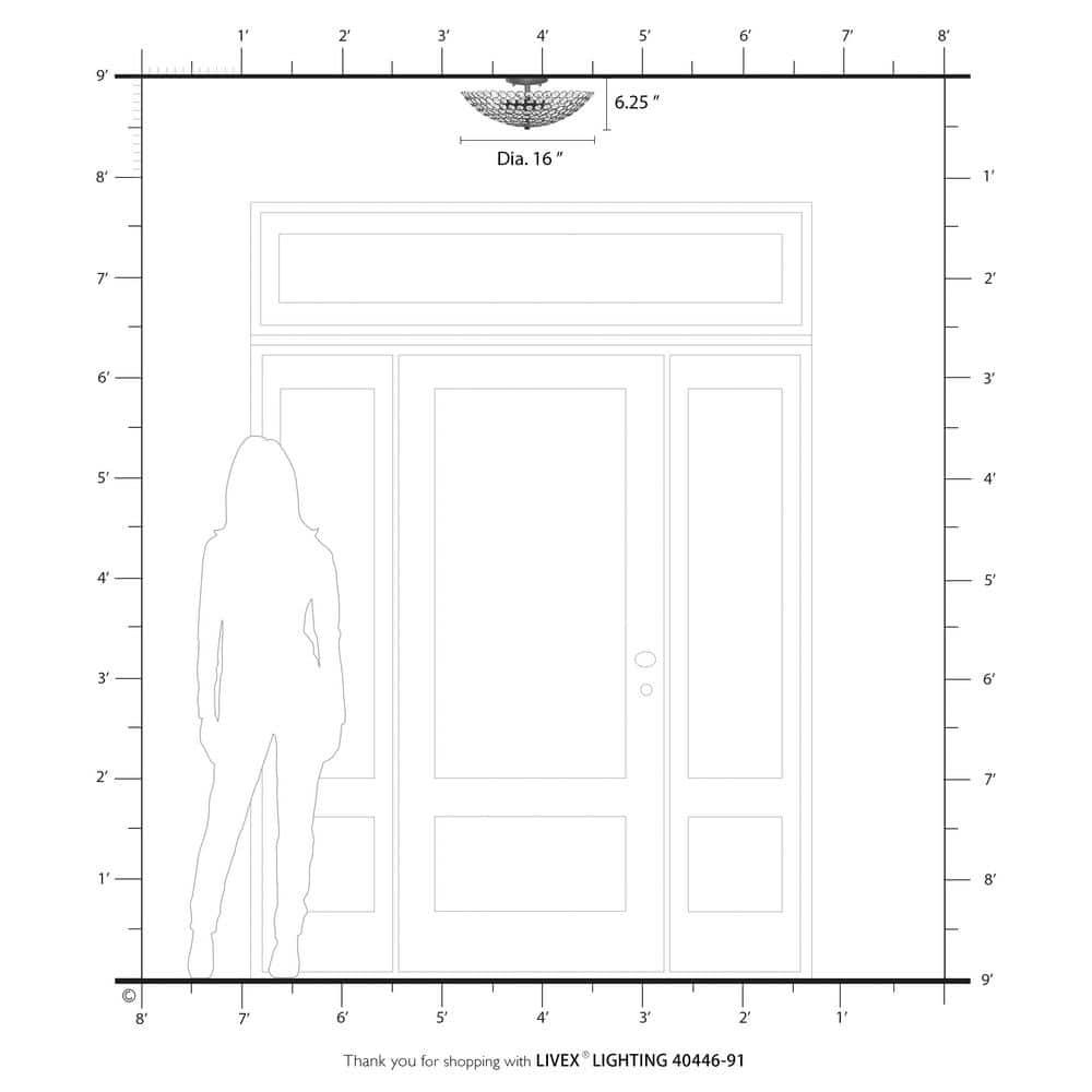 Livex Lighting Cassandra 3 - Light Flush Mount in  Brushed Nickel