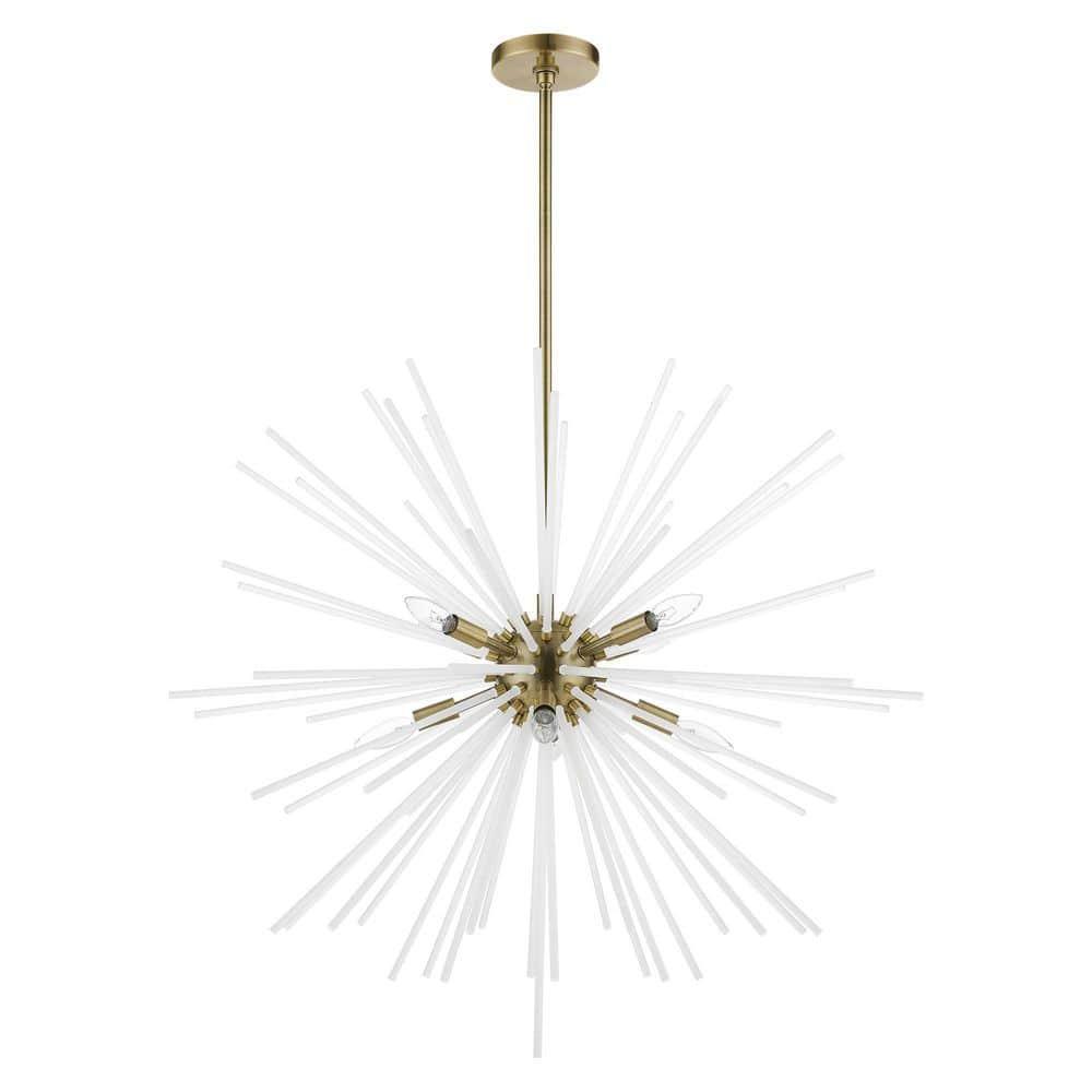 Livex Lighting Uptown 8 - Light Chandelier in  Antique Brass