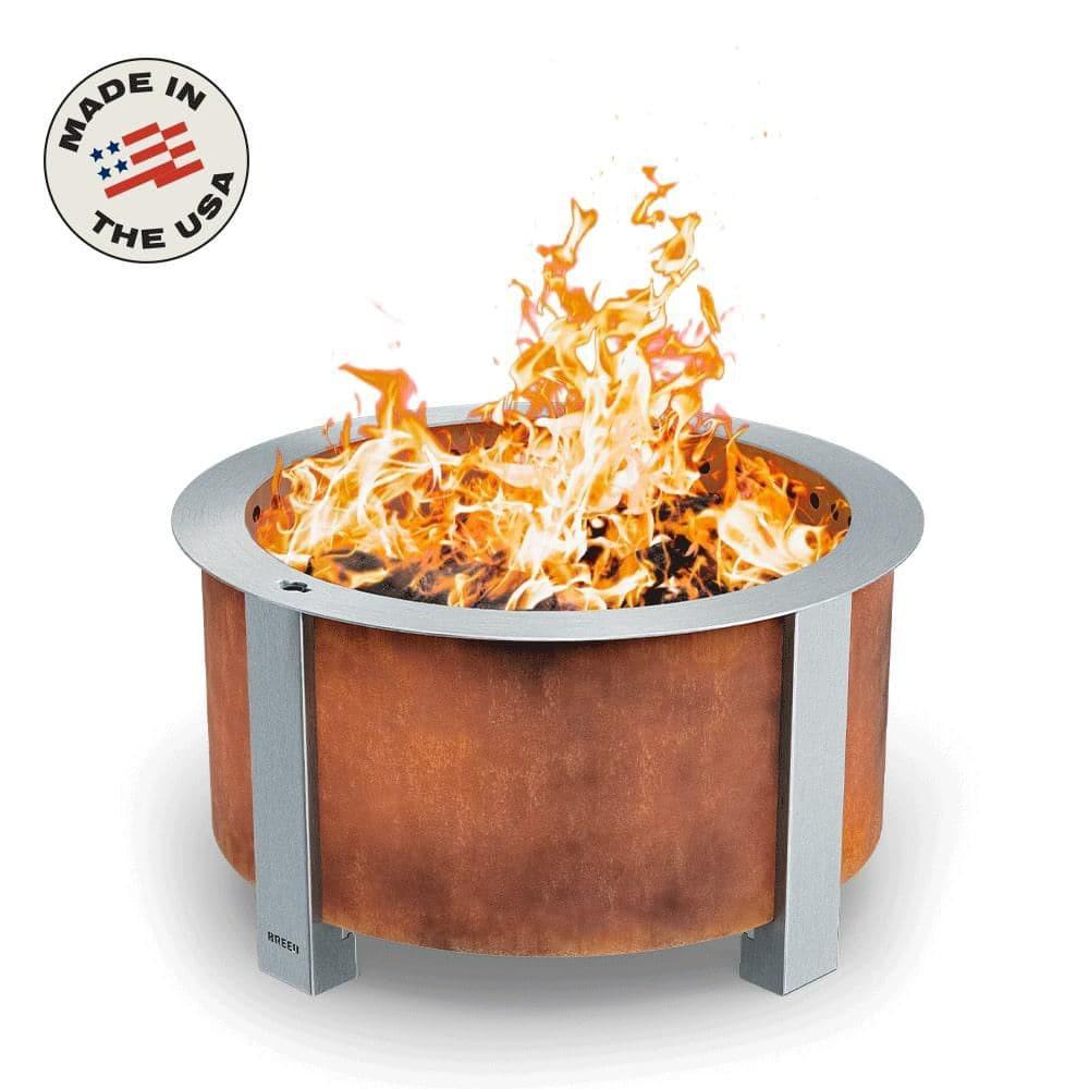 Breeo X Series 24 Corten Smokeless Fire Pit 24 in. W Corten Steel Outdoor Round Wood Fire Pit