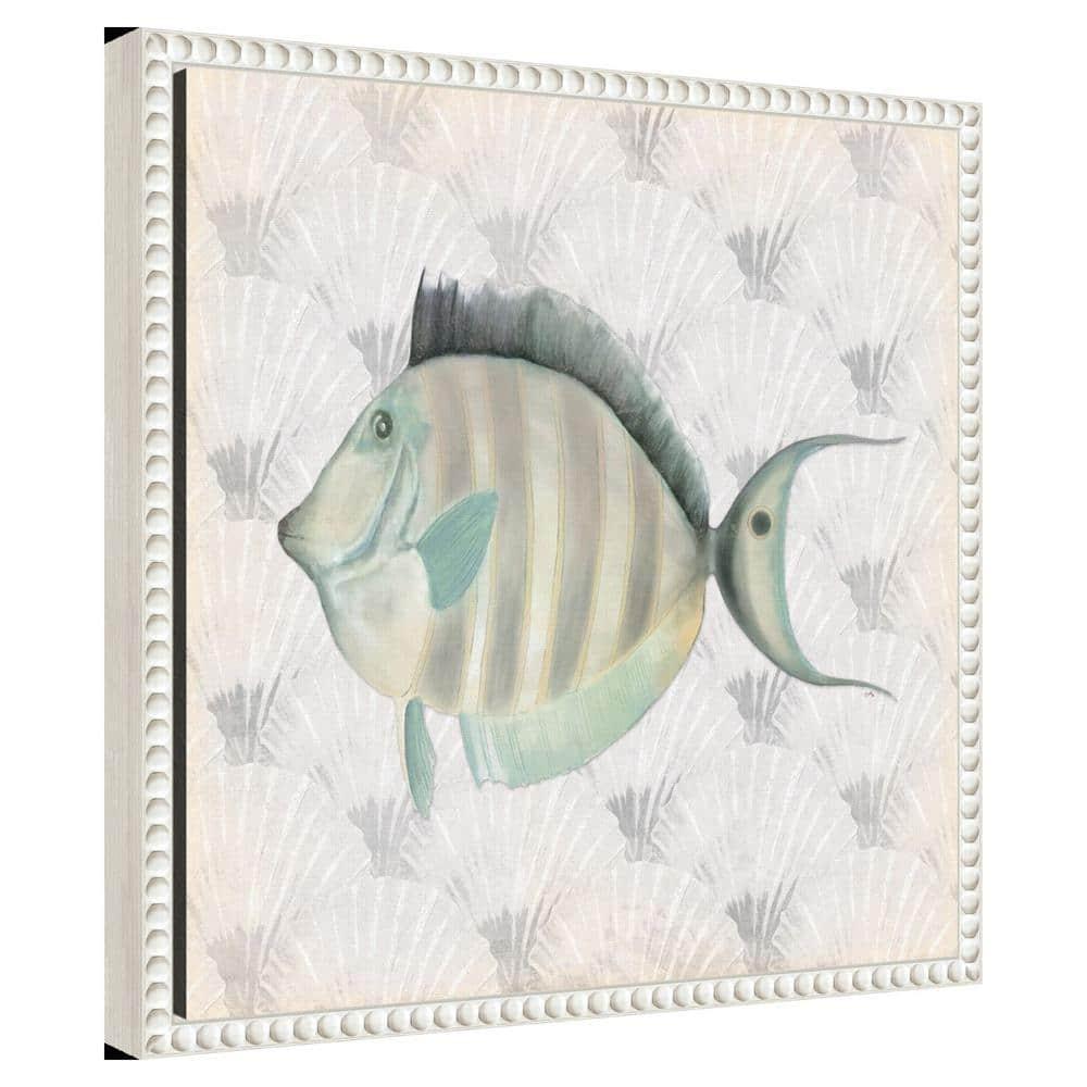 Amanti Art 16"x16" Neutral Vintage Fish I by Elizabeth Medley: Earth Tones, Wall Canvases, Polystyrene Frame