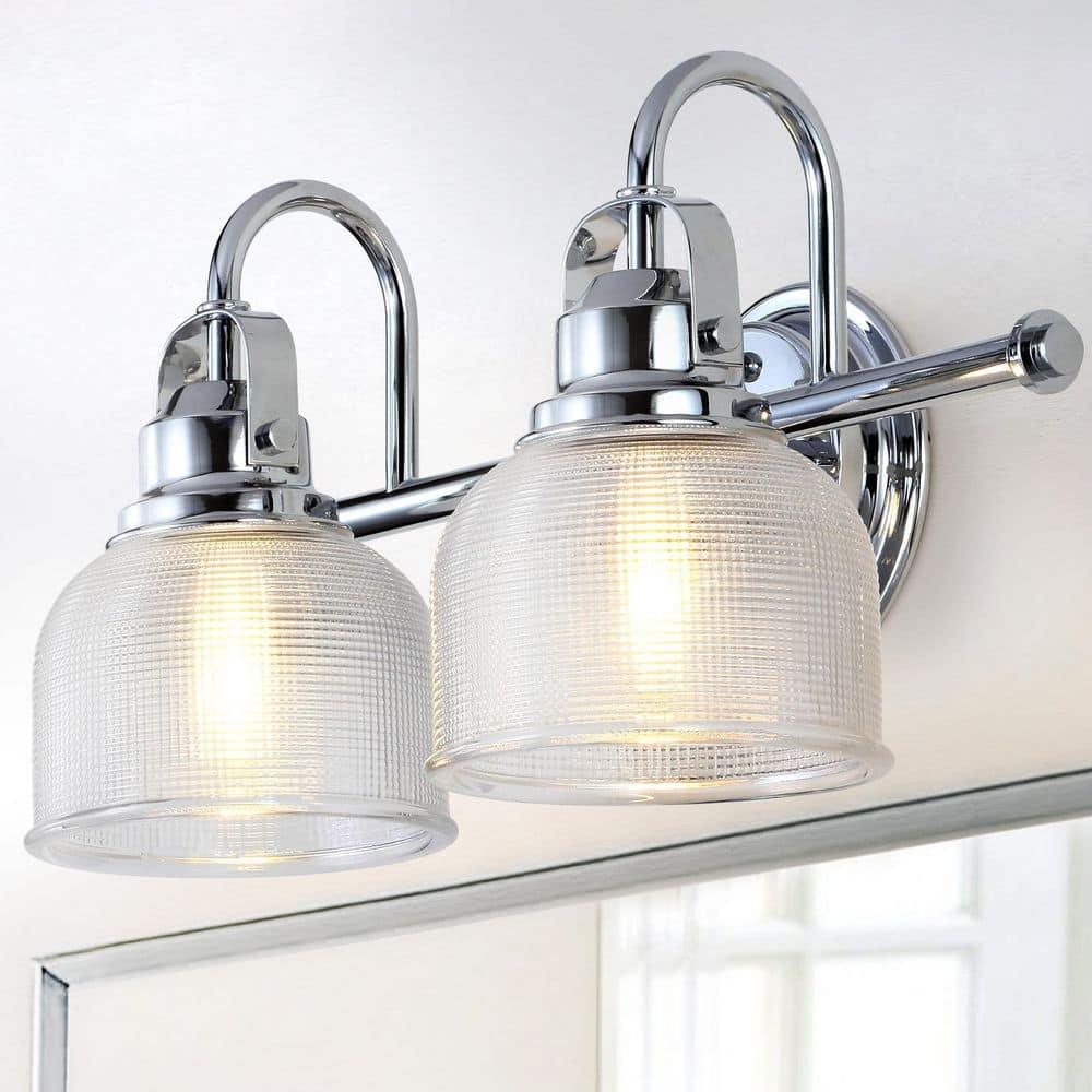 17.25" Metal/Glass Vanity Wall Light, ETL Listed, Bright Bathroom Fixture - JONATHAN Y