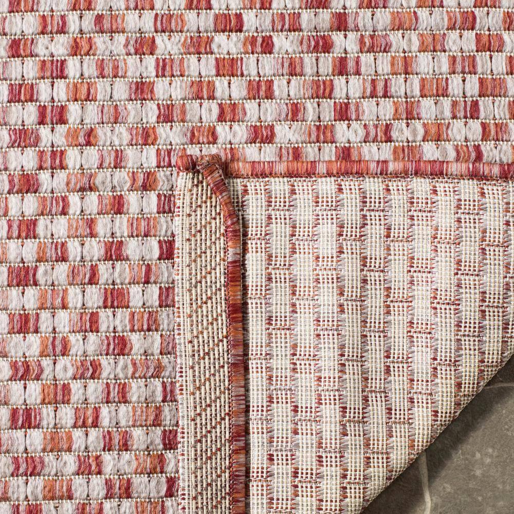 SAFAVIEH Courtyard Blair Geometric Indoor/Outdoor Area Rug, 4' x 5'7", Rust/Light Grey