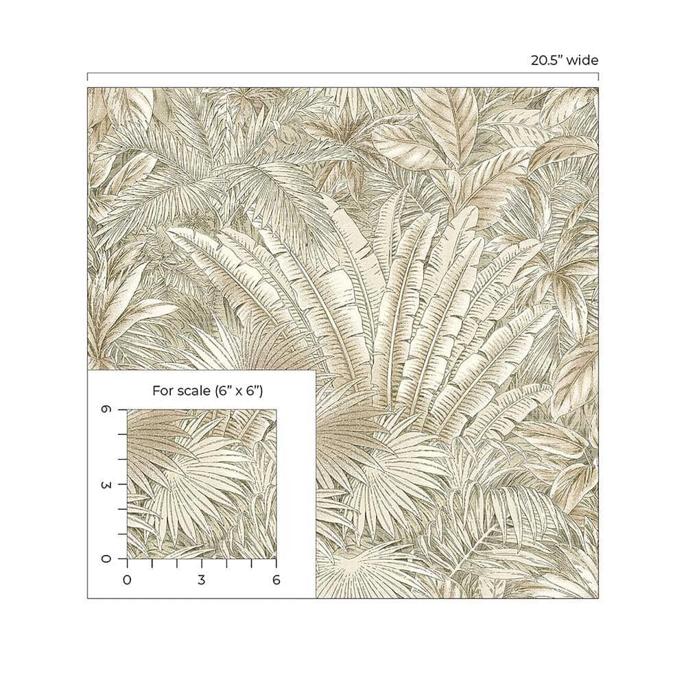 Tommy Bahama Bahamian Breeze Palm 18' L x 20.5" W Peel & Stick Wallpaper Roll