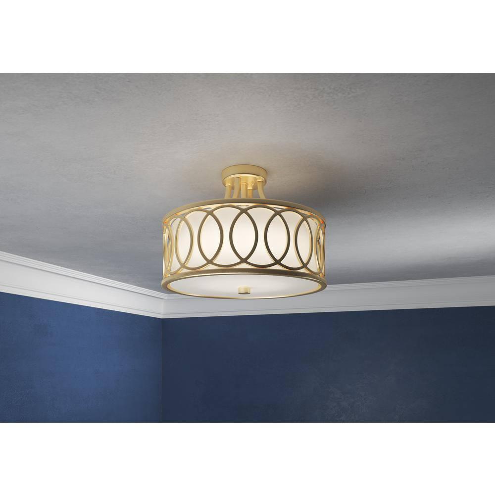 Crystorama Lighting Graham 3 - Light Semi-Flush Mount in  Antique Gold