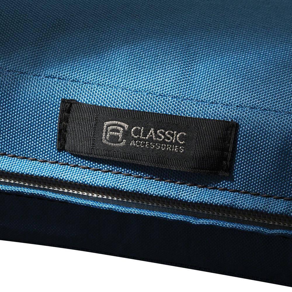 19" x 19" x 3" Ravenna Water-Resistant Patio Seat Cushion Empire Blue - Classic Accessories: Removable Polyester Cover, Zippered