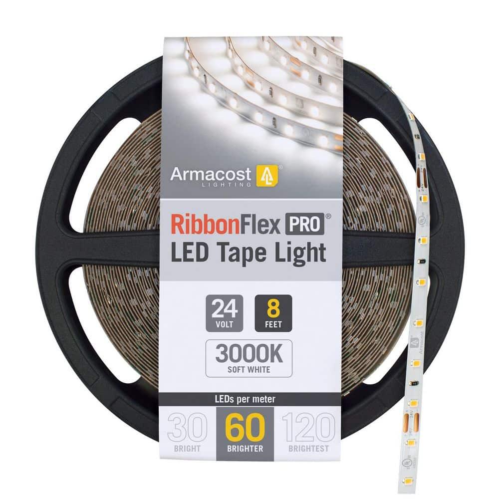 Armacost Lighting RibbonFlex Pro, 24V, 3000K, 60LEDs/M, IP20, 2.5M Under Cabinet Strip Light 145210