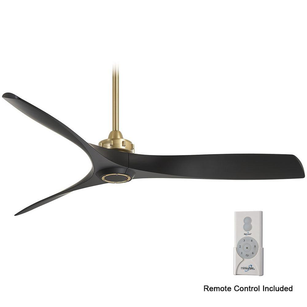 60" Minka Aire Modern Indoor Ceiling Fan with Remote Control Soft Brass Black for Living Room Kitchen Bedroom Family Dining House