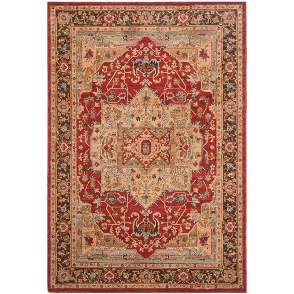 Mahal MAH625 Power Loomed Indoor Area Rug - Natural/Navy - 6'7"x9'2" - Safavieh.