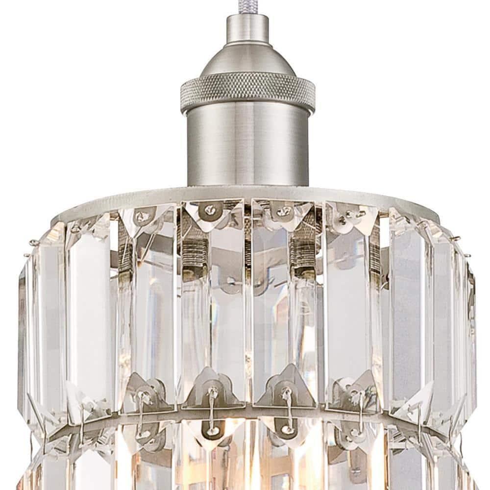 Westinghouse Sophie Mini Pendant Brushed Nickel Finish Crystal Prism Glass