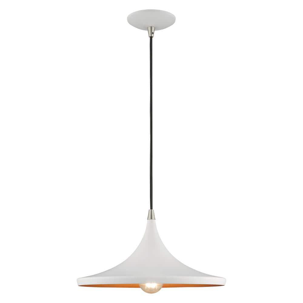 Livex Lighting Metal Shade 1 - Light Chandelier in  White