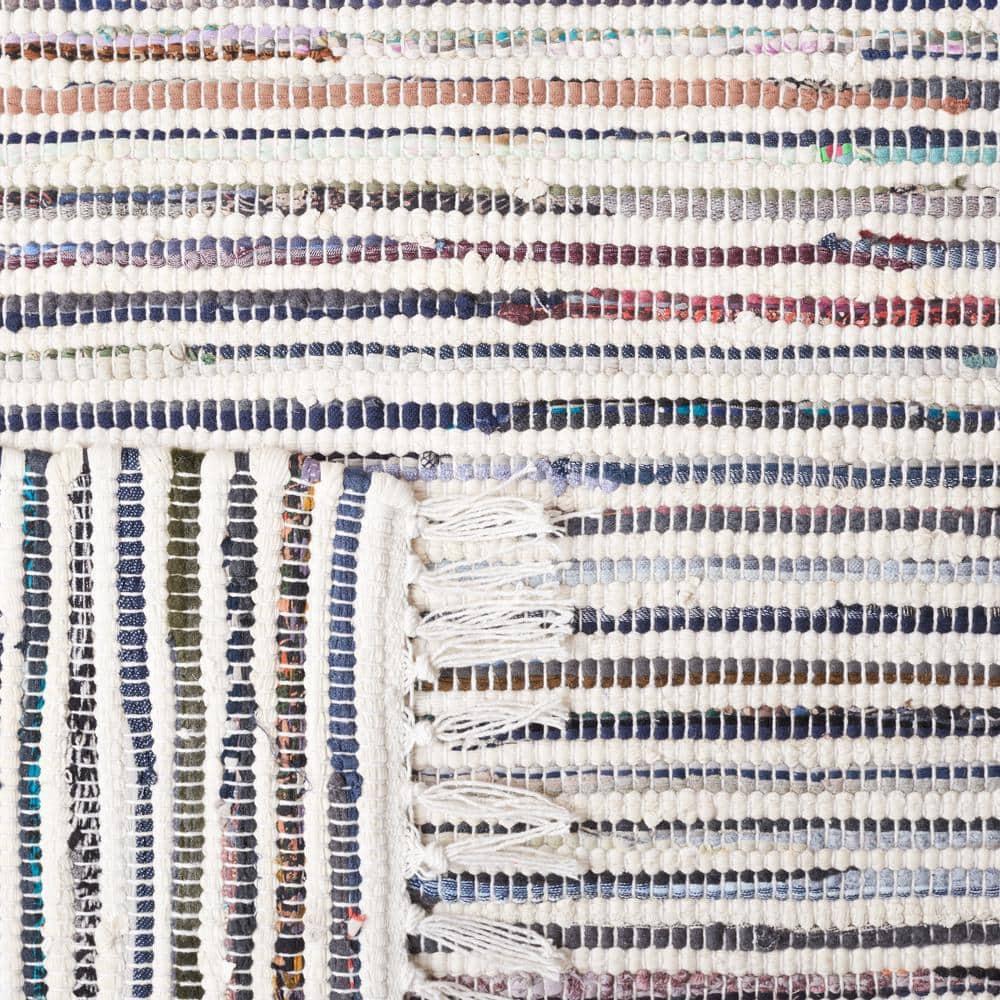 Rag Rug RAR125 Hand Woven Indoor Area Rug - Ivory/Multi - 8'x10' - Safavieh.