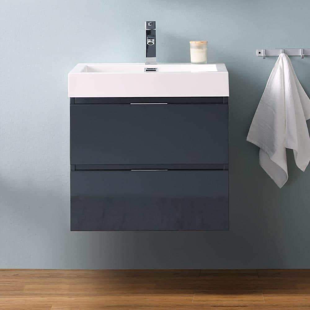 Valencia 24" Wall Mount Single Sink Bathroom Vanity with Top and Sink (Faucet Not Included)