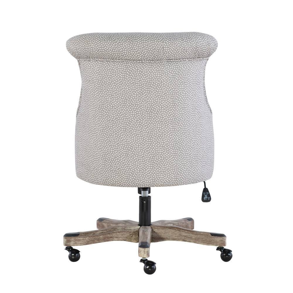 Sinclair Traditional Tufted Wood Base Swivel Office Chair Gray Wash Wood Base Light Gray - Linon