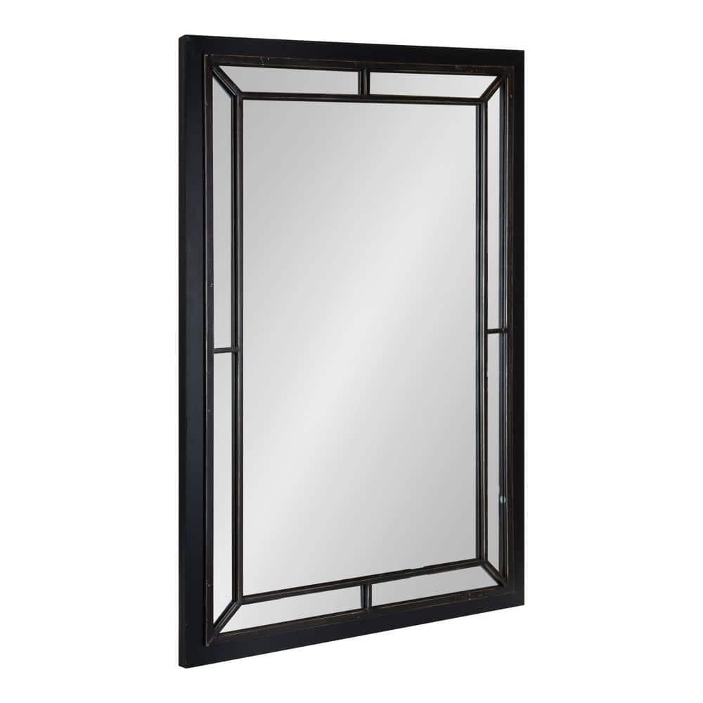 24" x 36" Audubon Rectangle Wall Mirror Black - Kate & Laurel: Modern Farmhouse Style, Iron Detail