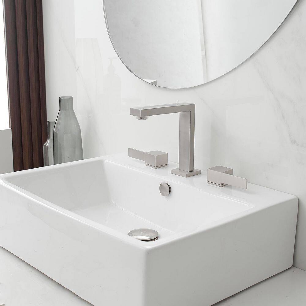 Widespread Single-handle Bathroom Faucet with Drain Assembly
