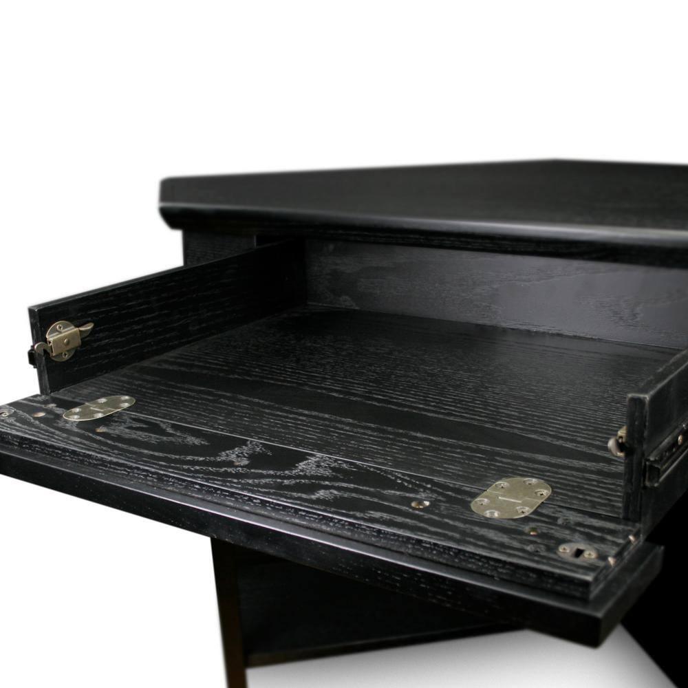 Leick Furniture Corner Computer Wood Desk in Black