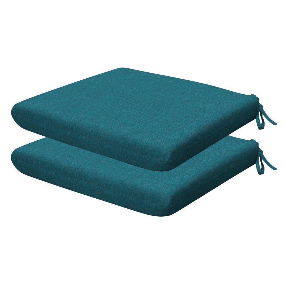 Honeycomb Outdoor Universal Seat Cushion (2-Pack) - Textured Solid Teal