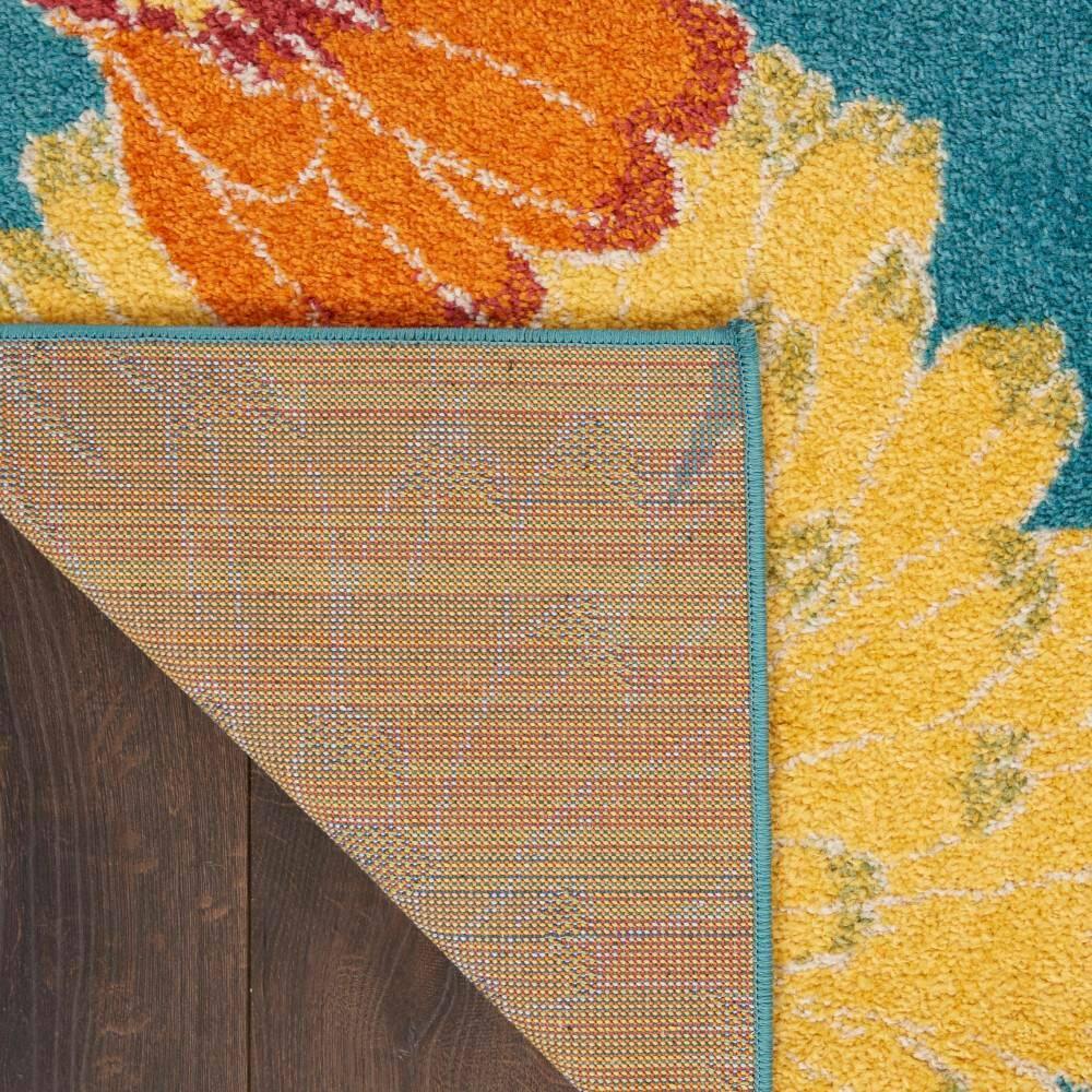 Nourison Allur Oversized Flowers Indoor Area Rug Turquoise Multicolor 4' x 6'
