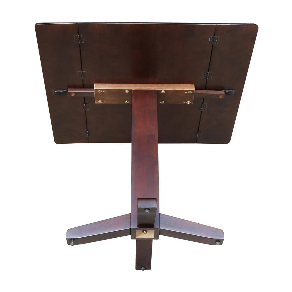 36" Sanders Square Dual Dining Table Rich Mocha - International Concepts: Solid Wood, 4-Seater Kitchen Table