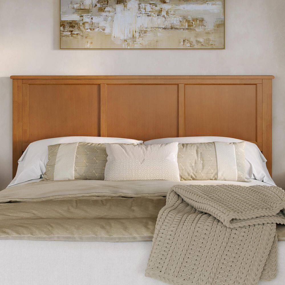 AFI Furnishings Madison King Solid Wood Panel Headboard in Light Toffee
