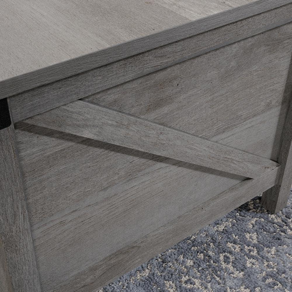 Bridge Acre Rustic Farmhouse Lift Top Coffee Table Mystic Oak - Sauder: Rectangle Table for Living Room, Spot Clean