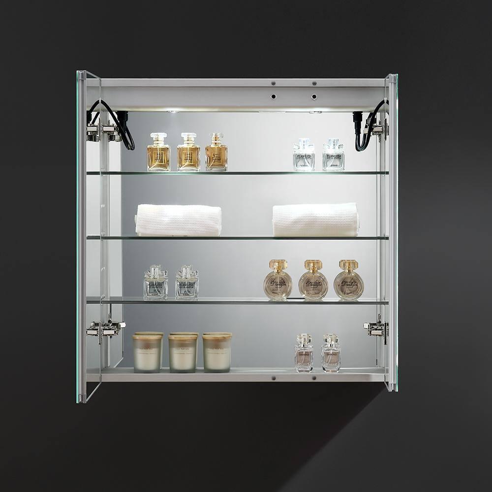 Fresca Spazio 30x30" LED Lighting Aluminum Bathroom Medicine Cabinet in Mirrored