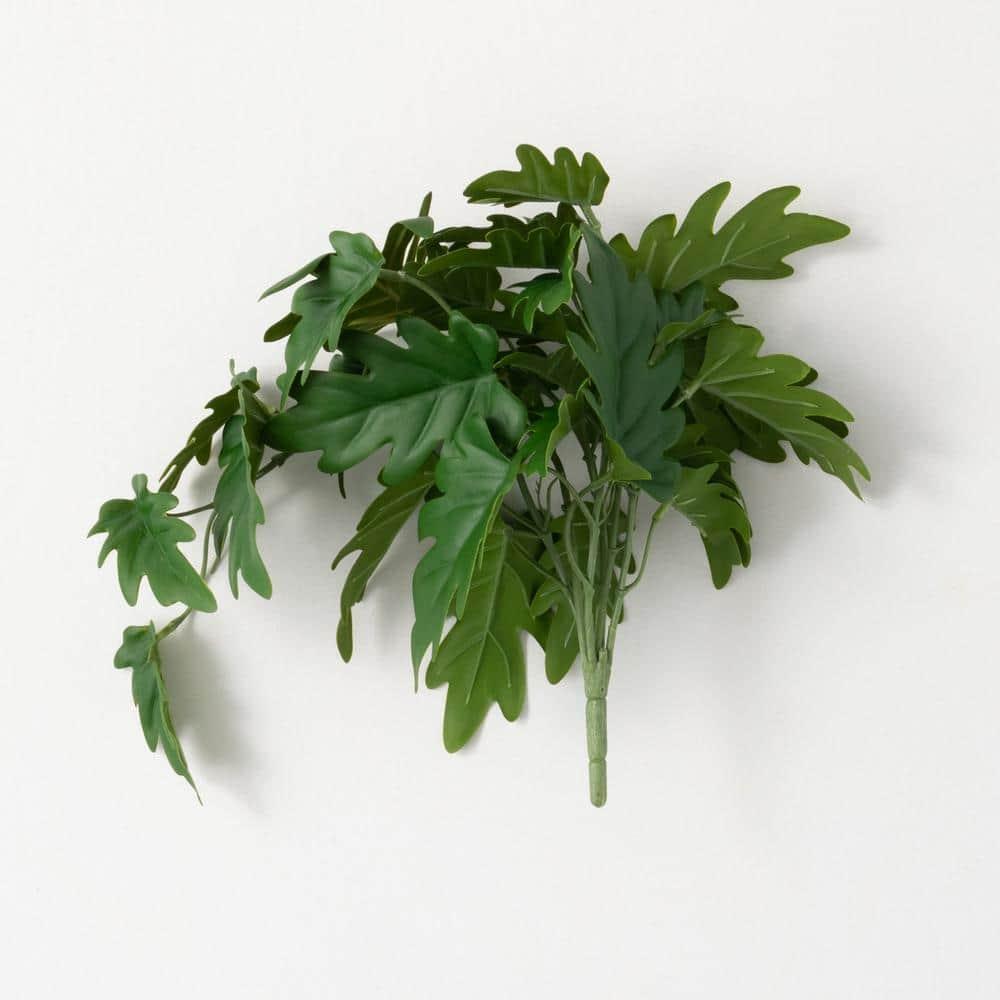 Sullivans Artificial 16.5" Philodendron Leaf Bush, Green