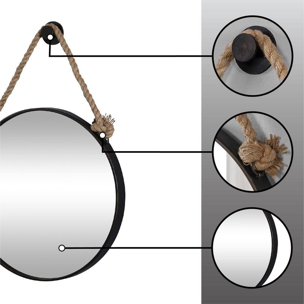 FirsTime & Co. Bronze Dockline Wall Mirror, Coastal, Round, 22 x 2 x 33.5 in