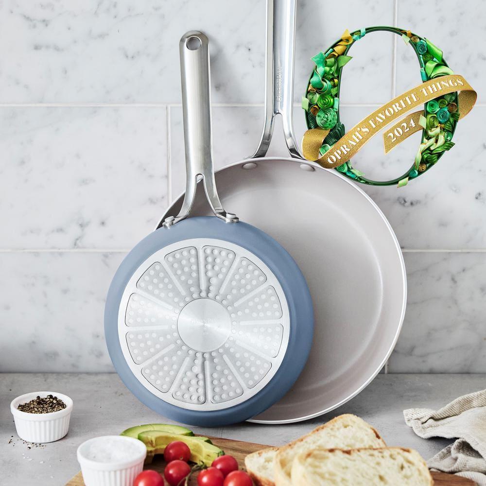 GreenPan GreenPan Nova 8in and 10in 2 Piece Frying Pan Skillet Set, Healthy Ceramic Nonstick, PFAS-Free, Induction Suitable, Dishwasher and Oven Safe