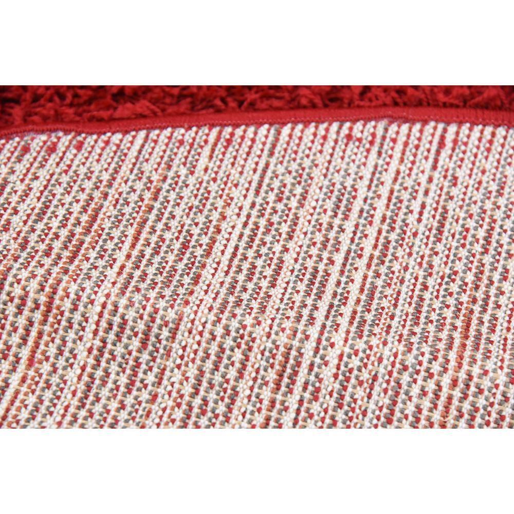Unique Loom Solid Shag Collection Area Rug (8' Round, Cherry Red)