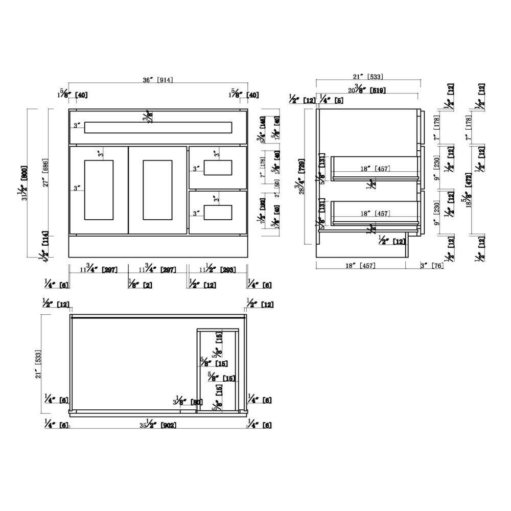 Design House Brookings 36 Inch Bathroom Vanity, Ready to Assemble, Solid Wood, Sherwin Williams – Design House, 587097