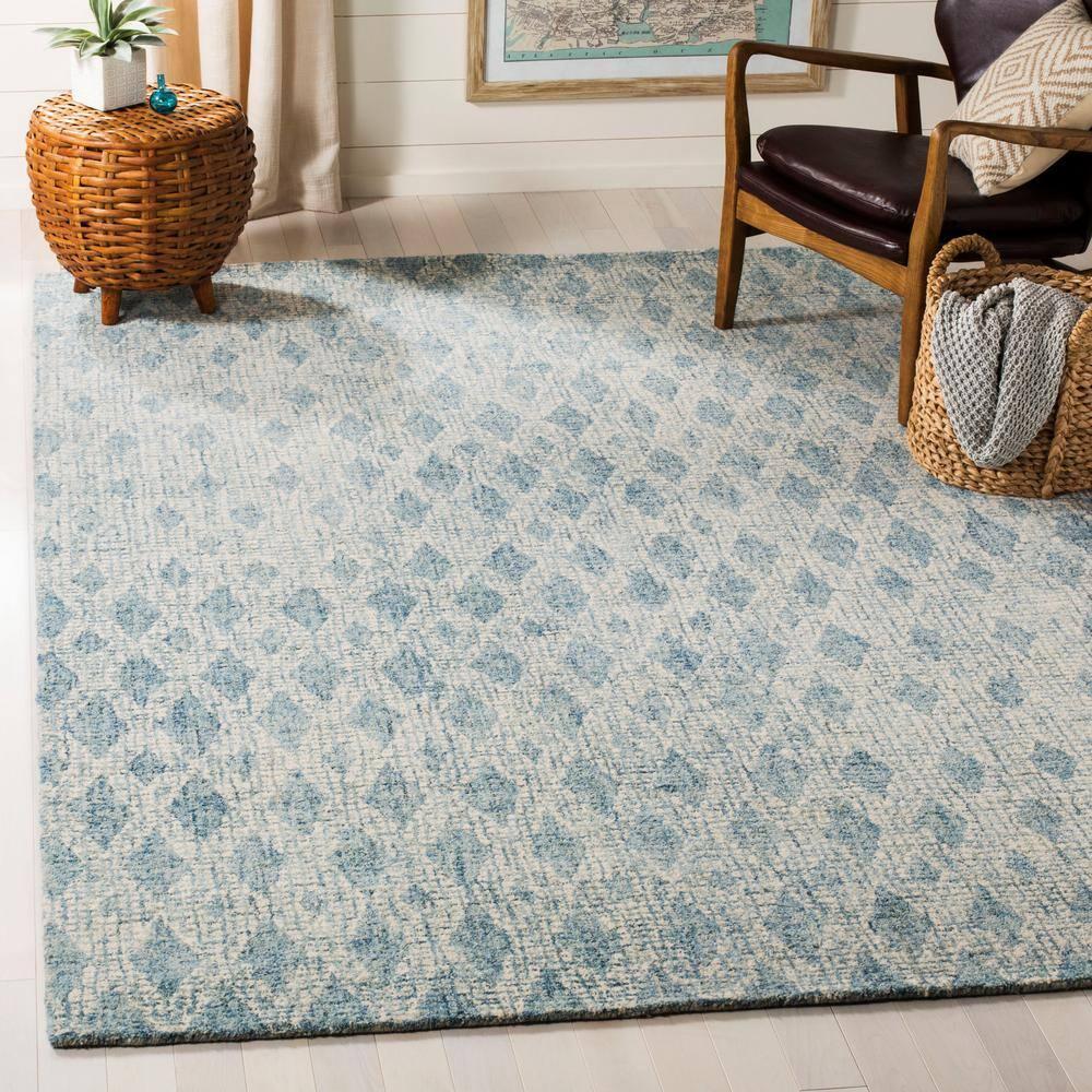 Abstract ABT206 Hand Tufted Area Rug - Ivory/Blue - 8'9"x11'9" - Safavieh.
