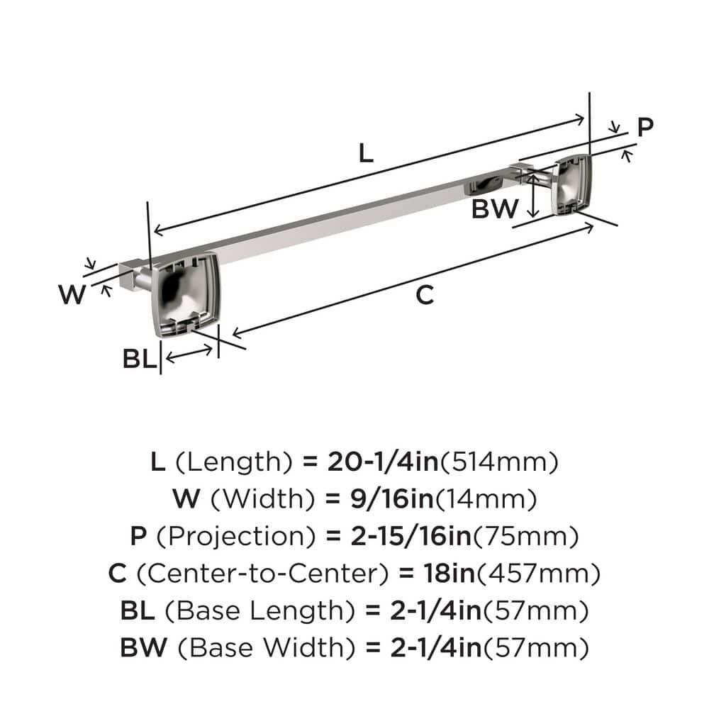 Amerock BH36093PN Stature Towel Bar