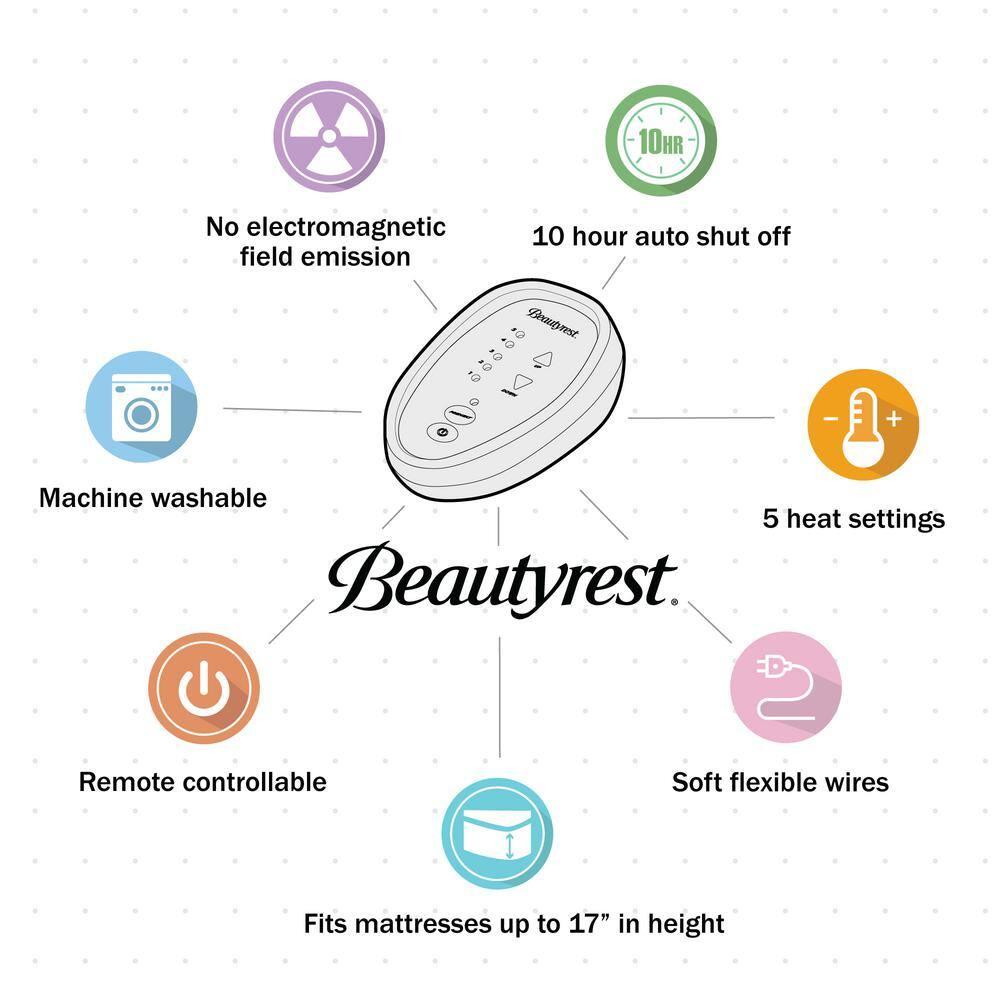 Beautyrest Heated Microfiber Mattress Pad with 3M Scotchgard