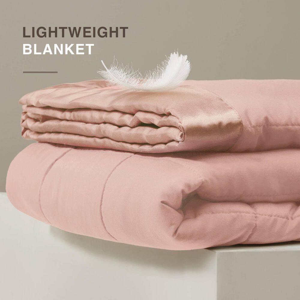 Lightweight Down Alternative Blanket with Satin Trim