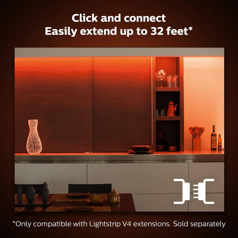 Philips Hue White and Color Ambiance Bluetooth-enabled Lightstrip Extension: LED, Multicolored, Indoor, Plastic, 16M Settings