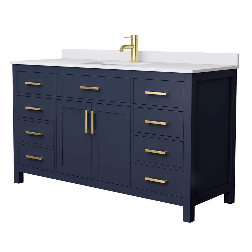Beckett 60" Freestanding Single Bathroom Vanity with Cultured Marble Top