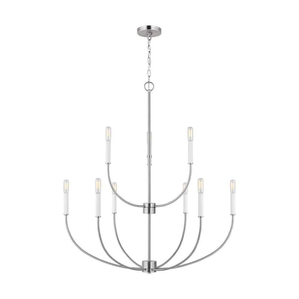 Greenwich Modern 9-Light Brushed Nickel Incandescent Chandelier