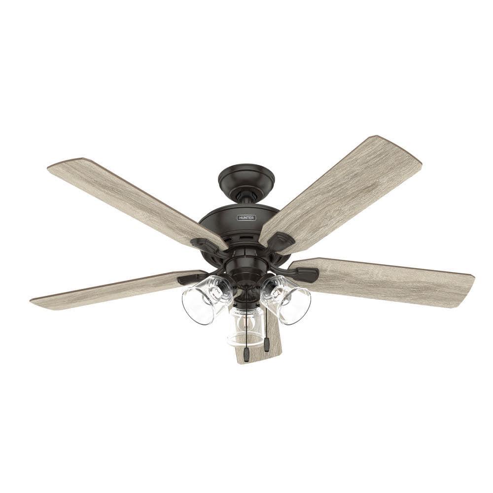 Hunter Fan 52" Rosner 5 - Blade Ceiling Fan With Lights and Pull Chains
