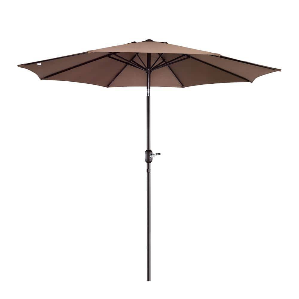 WestinTrends 9 Ft Outdoor Patio Market Table Umbrella with Tilt and Crank, Coffee