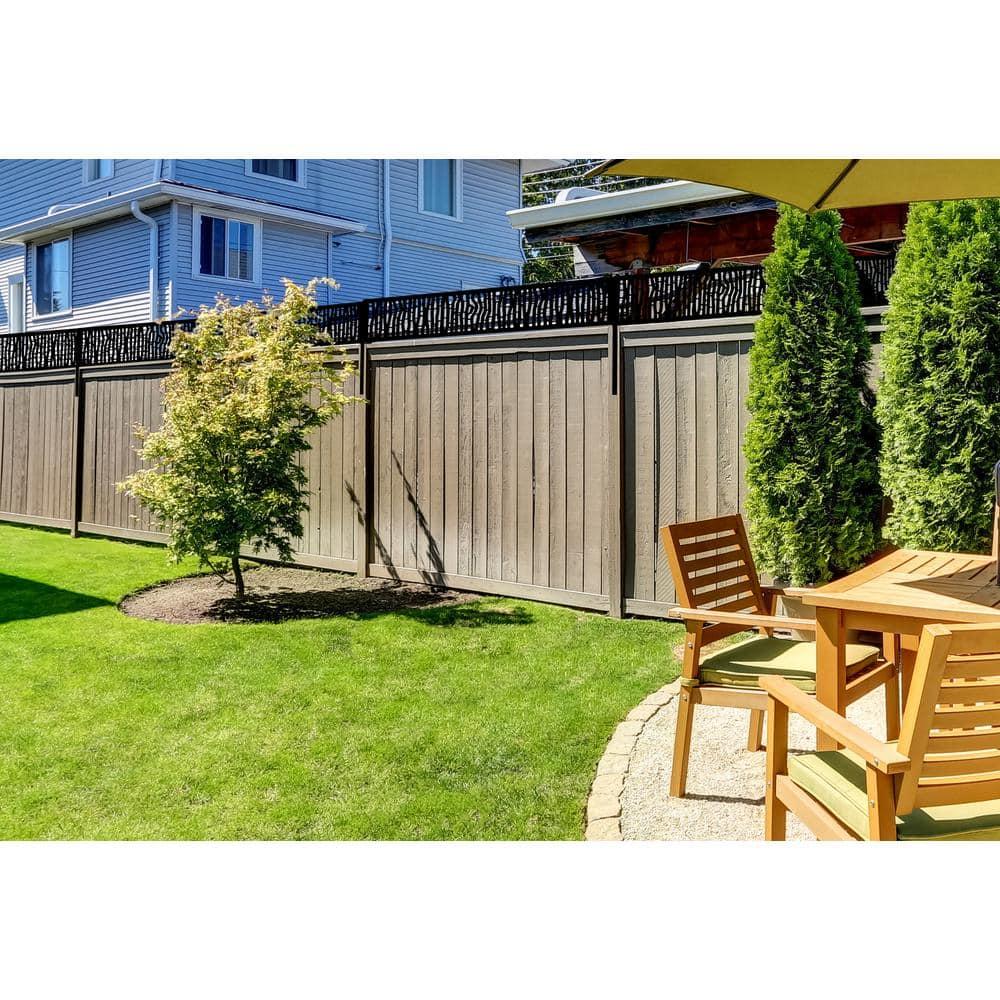 OUTDECO 16"x72" Outback Galvanized Steel Wall and Fence Extension Privacy Panel, Black