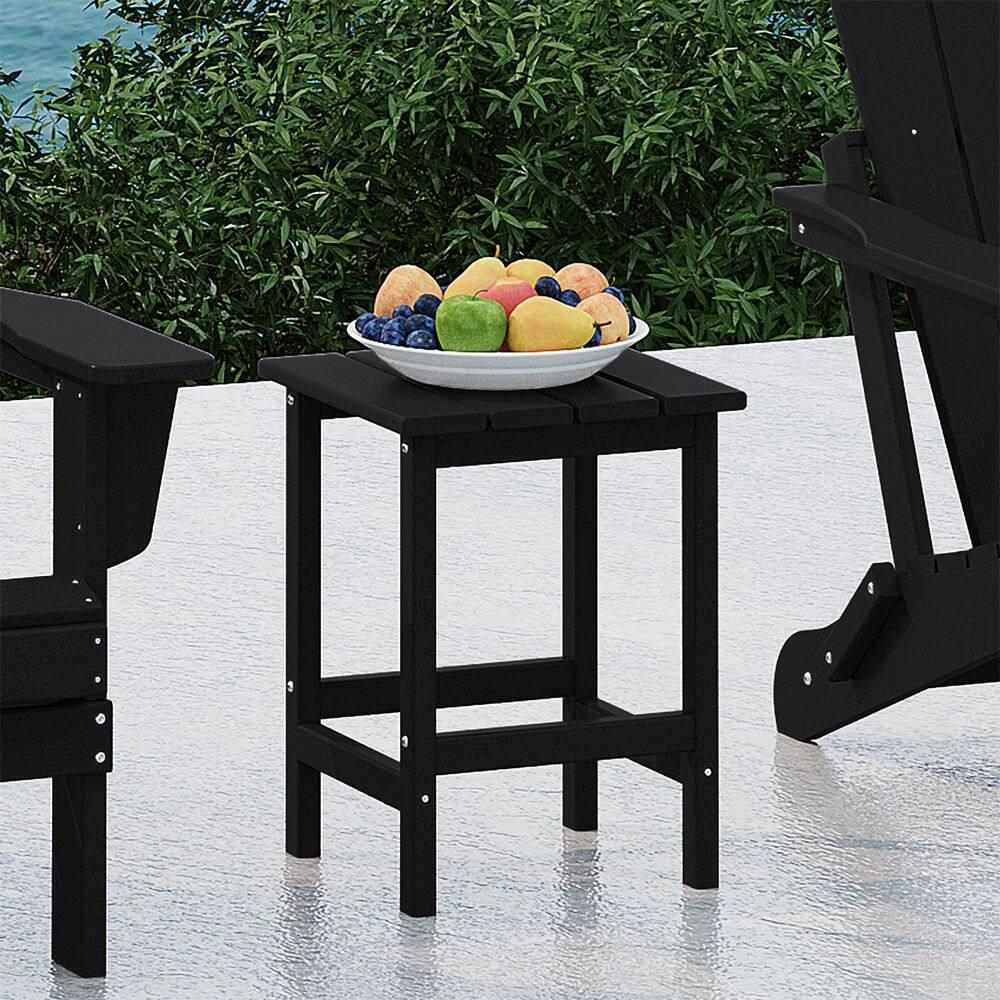 Westin Outdoor Patio Plastic Side Accent Table, Black
