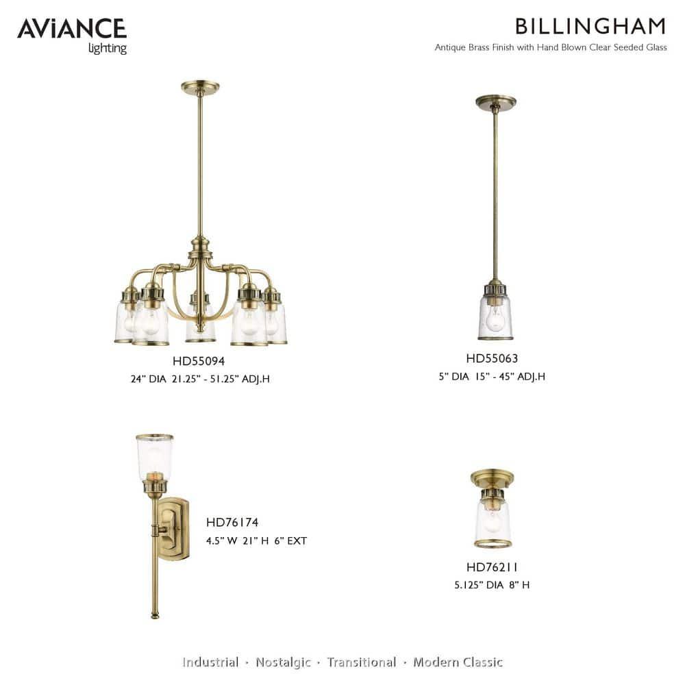 Livex Lighting Lawrenceville 1 - Light Flush Mount in  Antique Brass