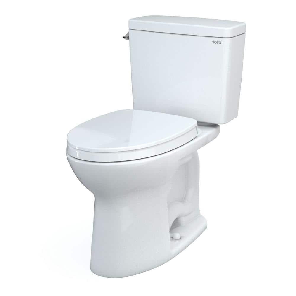 White Elongated High Efficiency Two-Piece Toilet with Seat