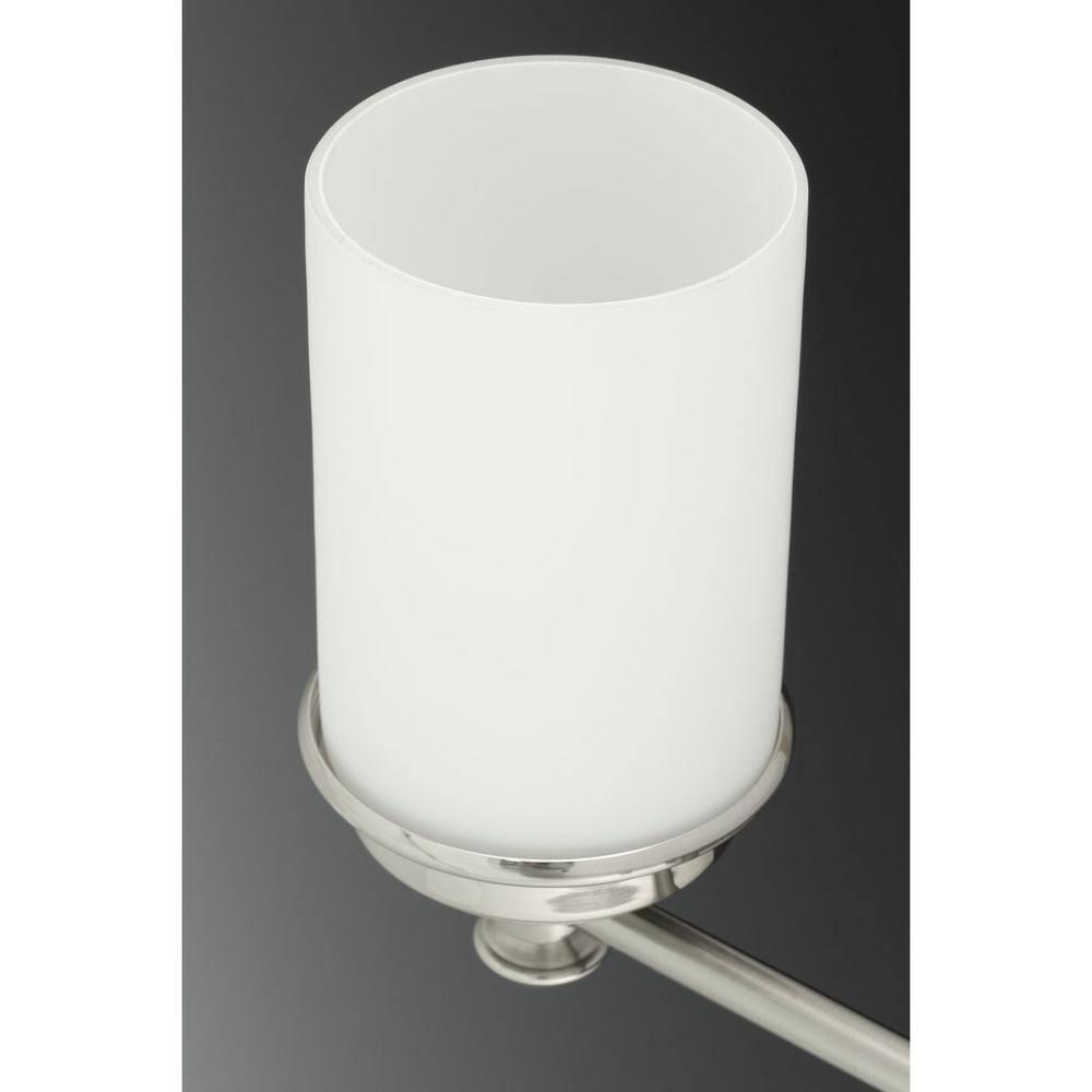 Progress Lighting Glide Collection 2-Light Bath Vanity in Brushed Nickel with Etched Opal Glass Shade