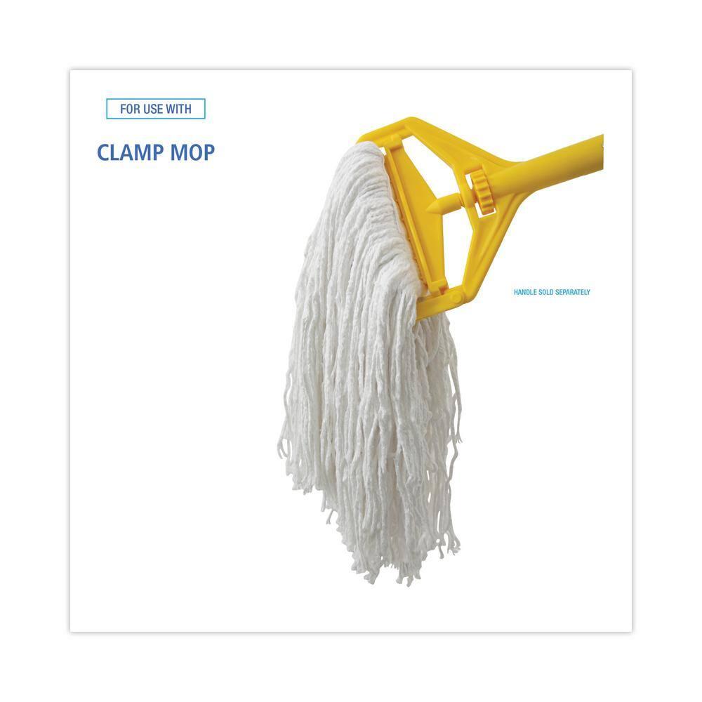 Boardwalk Banded Rayon Cut-End Mop Heads, #24, White, 1.25" Headband, 12/Carton