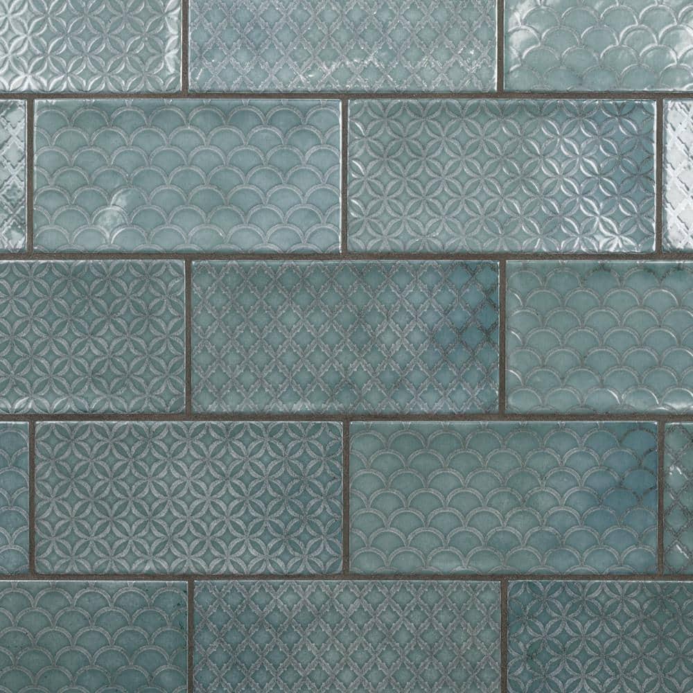 Merola Tile Camden 4" x 8" Ceramic Patterned Subway Wall Tile