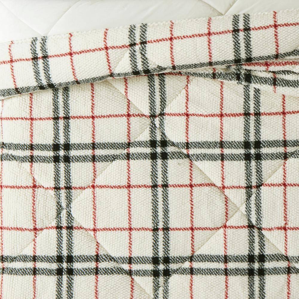 London Fog Popcorn Plaid Plush Throw