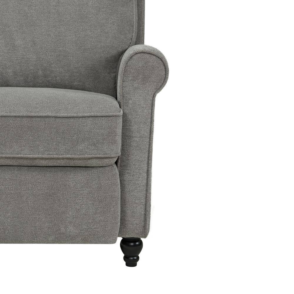 Homesvale Lincoln Push Back Recliner Chair, Gray Chenille
