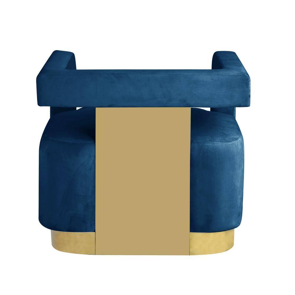 Connor Velvet Upholstered Accent Chair in Blue